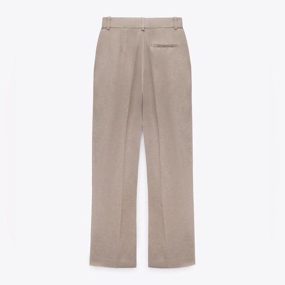 Zara Linen Blend Taupe Trousers - Picture 4 of 6